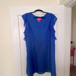 Lilly Pulitzer NWOT Astara Dress Baha Blue Neon Sunburst Eyelet Size XL